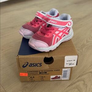 ASICS Contend 8 TS School Yard Pink Toddler Sneakers Size 4 EUC
